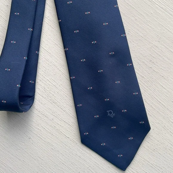 Christian Dior Men’s Tie Vintage Y2K Blue - Picture 3 of 8